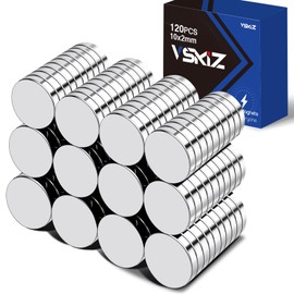 VSKIZ 120Pcs Small Magnets, 10x2mm Rare Earth Magnets, Tiny Neodymium Fridge Magnets for Crafts, Small Strong Round Magnets for Refrigerator, Whiteboard, Crafts and Kitchen Cabinet, Office Magnets