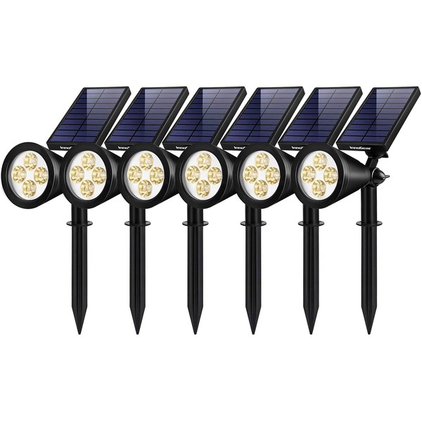 InnoGear Solar Outdoor Lights, Solar Lights Outdoor Waterproof Solar Spot Lights Outdoor Spotlight for Yard Landscape Lighting Wall Lights Auto On/Off for Pathway Garden, Pack of 6 (Warm White)