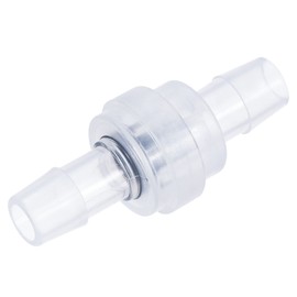 MECCANIXITY Non Return Check Valves, 3/8 Inch Dia. One Way Inline Hose Connector for Water Tank Pump, EPDM Plastic Translucent Pack of 2