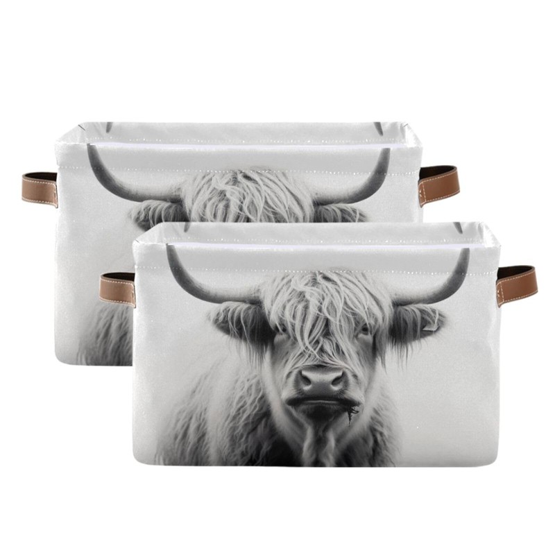 WELLDAY Storage Basket Highland Cow Closet Storage Bin Cube Organizer
