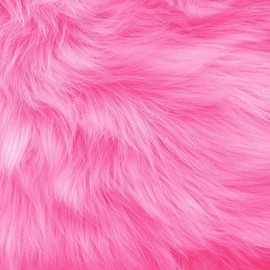 Faux Fake Fur Long Pile Luxury Shaggy/Craft, Sewing, Cosplay, Costume, Decorations / 60" Wide/Sold by The Yard (Candy Pink, 58" W x 2" L/Fur Strip)