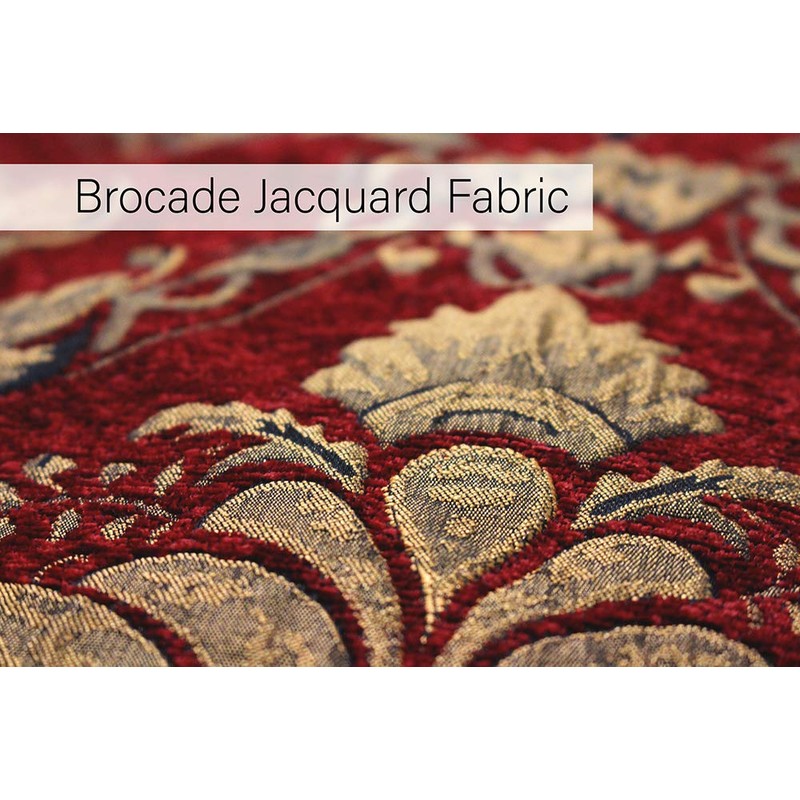 Shiraz Square Cushion Cover - Burgundy Red - Embroidered Damask