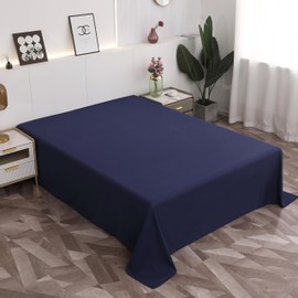 TXWDAQ Flat Sheet - Premium 1800 Series Microfiber Bed Flat Sheet, Wrinkle and Fade Resistant - Luxurious Design (1 Pack) (Twin,Navy Blue)