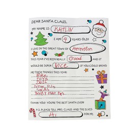 Fun Express Color Your Own Letter to Santa - Set of 50 - Christmas Crafts for Kids