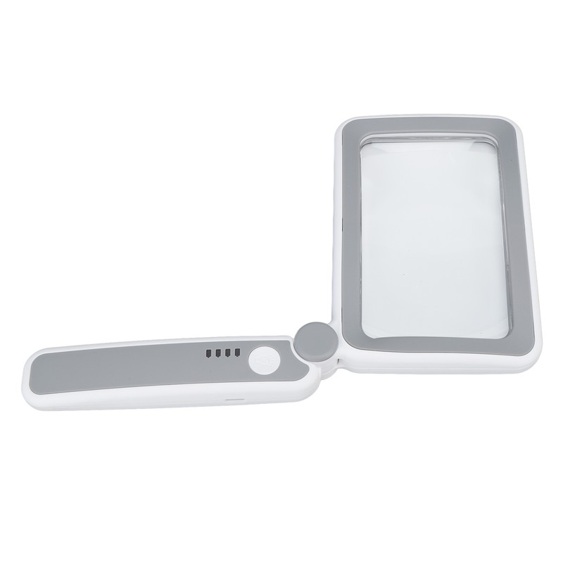 Rectangular Magnifying Glass 4X 3 LED Modes Touch Control Ergonomic