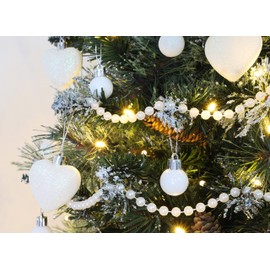 Christmas Concepts® Pack of 25-25mm Mini Christmas Tree Baubles - Shiny, Matte & Glitter Decorated Ornaments (White)