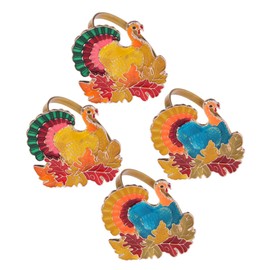 FELTECHELECTR 4pcs Thanksgiving Turkey Maple Shaped Napkin Elegant Napkin Holders for Versatile and Easy to Clean for Home Table Settings