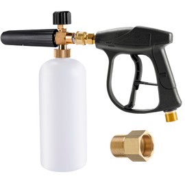 Pressure Washer Foam Gun with 1/4 Quick Release Foam Cannon, Adjustable Soap Dispenser with Snow Foam Lance and M22-14 mm to 15 mm Metric Thread Connection for Car Wash