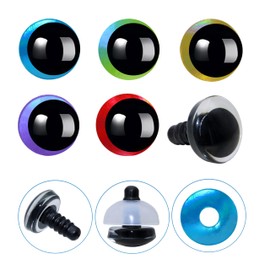 40Pcs 3D Glitter Safety Eyes and Washers for Crochet - Thalinfayi 25mm 5Colors Laser Moon Crochet Amigurumi Eyes Strabismus Safety Eyes for Amigurumi, Crafts, Crochet Doll DIY Making Supplies