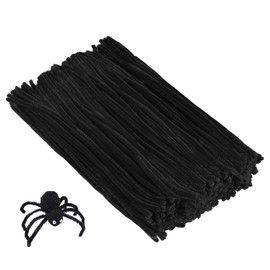 Cuttte Pipe Cleaners Craft Supplies - 300pcs Black Pipe Cleaners Chenille Stems for Craft Kids DIY Art Supplies (6 mm x 12 inch)