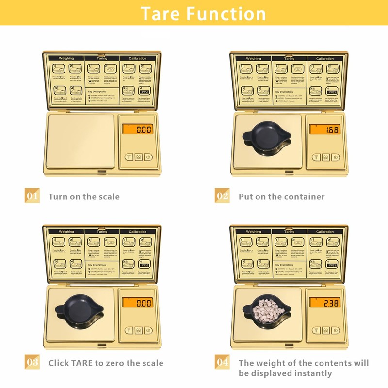 GRAM PRES Digital Pocket Scale 300g/0.01g Accuracy，Small Jewelry Coin Powder