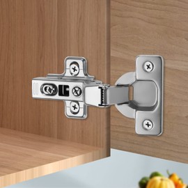 Chibery 2 PCS Inset Soft Close Hinges, Clip ON Plate for Easy Installation, 105 Degree, Silent Hydraulic, Frameless European Concealed Hinges for Kitchen Cabinet Door, Wardrobes, and Bookcases