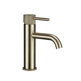 DAHSLNWKN Bathroom Sink Faucet Brass Single Handle Basin Mixer Tap Knurled Design Single Hole Vessel Sink Faucet Hot and Cold Water Aerator Bathroom Faucet with Water Inlet Hose,Gun Gray HEA
