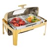 9.5Qt Rectangular Chafing Dish,Chafer Buffet Warmer Set,Roll Top Chafing Dish