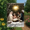 Saoplasa Christmas Garden Flag Nativity Scene Holy Family Manger 12x18