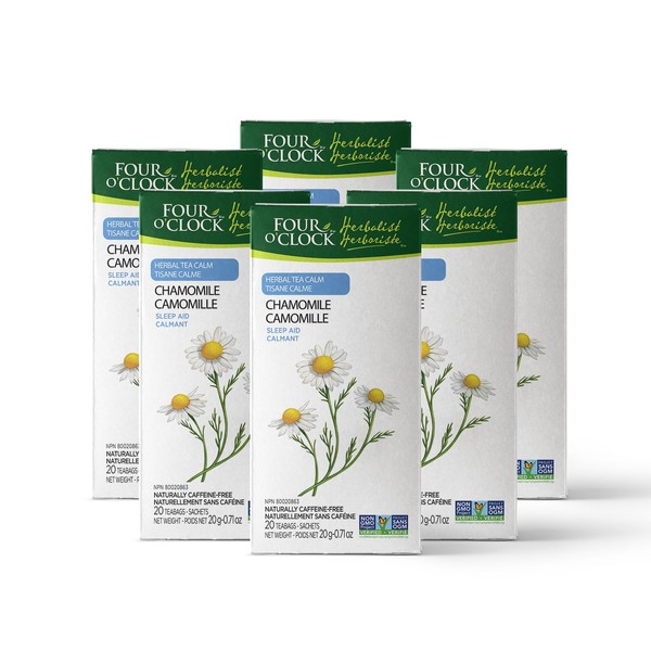 Four O'Clock Herbalist Calm Chamomile Herbal Tea, Non-Gmo, Kosher, Gluten-Free,