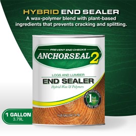 ANCHORSEAL 2 Log & Lumber end Grain Sealer - Prevents up to 90% of end Checks (Drying Splits) on Cut Ends of Wood & Decks. Green Wood Sealer for Turning Blanks & Bowls.