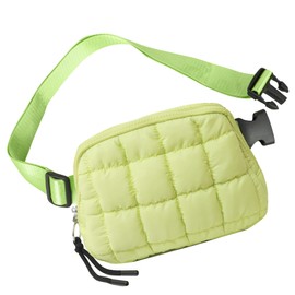 Carfond Quilted Puffer Belt Bag, Everywhere Waist Fanny Packs, Lightweight Crossbody Bag with Adjustable Strap, Yellow