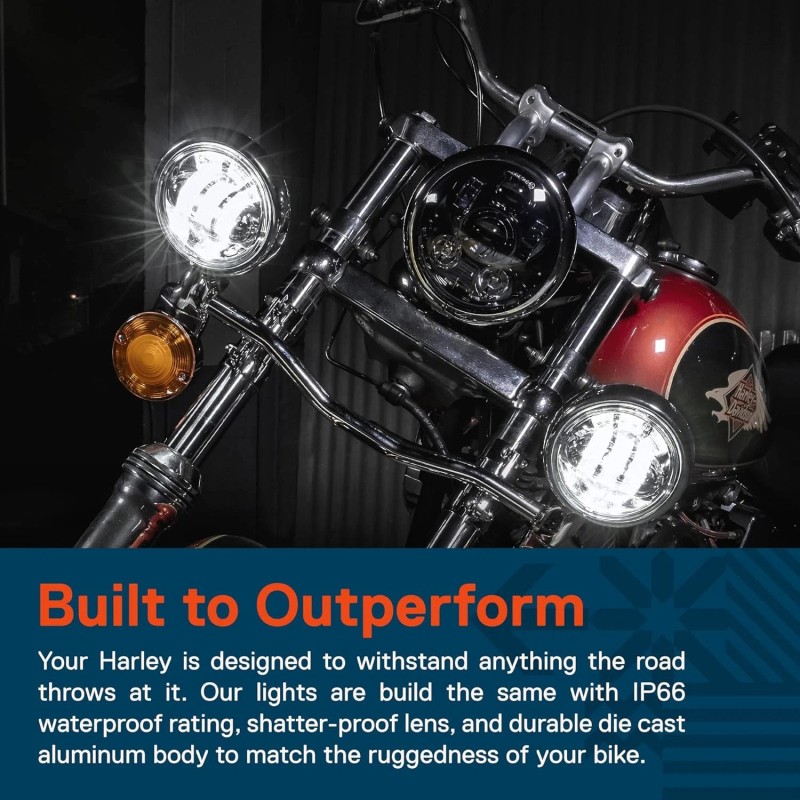 Unbranded For Harley Road King Classic 7" LED Headlight Projector