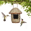2 Pack Grass Bird Houses for Outside, Natural Grass Hand