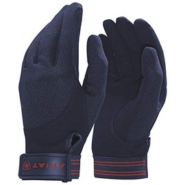 ARIAT Tek Grip Glove Navy - Easy Stretch - Unisex - The go-to glove for riding and schooling - Articulated fingers bend Glove Size - 6.5