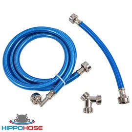 Steam Dryer Hose Installation Kit (6 FT) - Triple Layer Reinforced - PVC Coated Stainless Steel - 90 Degree Elbow, 1 Foot Inlet and Y Connector