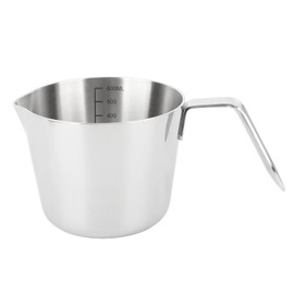 304 Stainless Steel Butter Warmer 600ML Small Saucepan Measuring Cup with Marking Spout Dishwasher Safe Solid Grip Even Heating