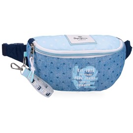 Pepe Jeans Noni Denim Waist Bag Blue 22 x 12 x 7 cm Polyester by Joumma Bags Talla única Belt Bag, blue, Unit size, Belt bag