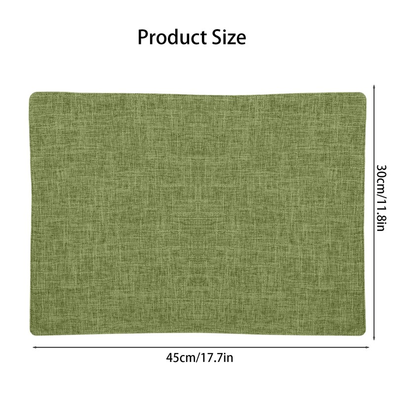 Qwrqwr Sage Green Rectangular Placemats for Table 4Pcs Linen Table