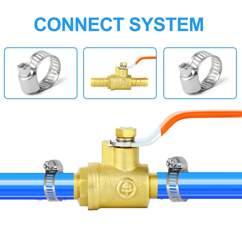 ERGAOBOY 2 x 2-way ball valve with straight barb, 12