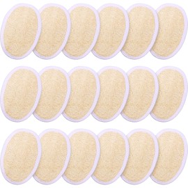 18 Packs Exfoliating Loofah Sponge Pads Facial Body Bath Shower Loofah Sponge Pad Natural Exfoliating Scrubber Brush for Men Women
