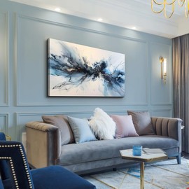 hyidecorart Minimalism Abstract Ink Wall Paintings Canvas Wall Decor For Bedroom Wall Art For Living Room Office Decorations Ready to Hang Wall Pictures Canvas Prints Artwork Modern Home Decor