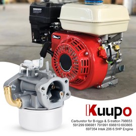 Kuupo Intek 206 Carburetor for B-riggs & S-tratton 798653 591299 791077 697354 798650 696981 698860 698474 790290 698859 795069 190CC 5.5HP 6HP Engine Generator Parts