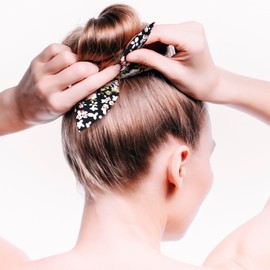 Alpinleux 2 Pcs Hair Bun Maker, Donut Buns for Hair, French Twist Hair Tool, Updo Hair Accessories, Bun Makers for Women's Hair (Dark Blue, Black)