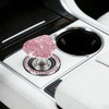 2 Pcs Bling Heart Car Start Button Cover Set Sparkling