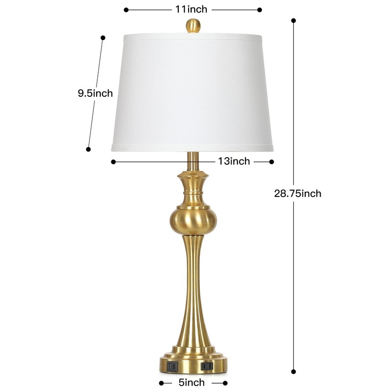 Cinyirong 28.75" Gold Table Lamps for Living Room,Touch Lamps for