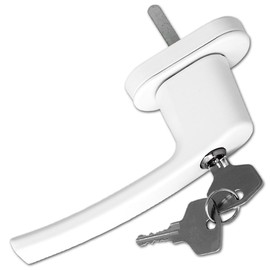 Retoo Window Handle Lockable Window Knob with Lock Window Lock Child Lock 2 Keys Tilted Closed State 132 x 29 x 58 mm White