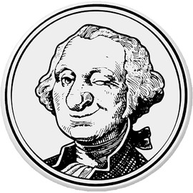 George Washington Winking 2.25" Keychain Wink Cute Funny President