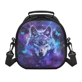 Renewold Wolf Lunch Bag Boys Portable Handle Large Thermal Cooler Bag Kids Insulated Lunch Box Multifunctional Suitable for Elementary School Middle School