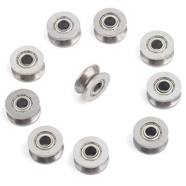 V-Groove Guide Pulley - Pack of 10 V624ZZ Double Shield Deep Groove Ball Bearings Pulley Roller Guide Made of Carbon Steel Miniature Metal Roller Bearing