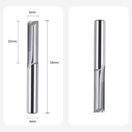 SpeTool CNC Router Bit Straight Milling Cutter, 6mm x 22mm Straight End Milling Cutter, Solid Carbide Straight End Milling Cutter for Wood, Compression, MDF, Acrylic, etc.