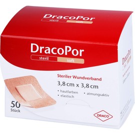 Dracopor Wound Dressing 3.8 x 3.8 cm Sterile Skin Coloured Pack of 50