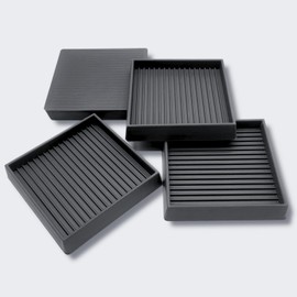 xxxHOLIC Non Slip Furniture Pads for Hardwood Floors, 3 * 3 Inch Black, Set of 4, Rubber Bed Stoppers to Prevent Sliding, Furniture Coasters for Protecting Floors from Scratches and Reduce Noise