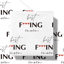 RUSPEPA Funny Mother's Day Wrapping Paper Roll for Women, Mini Roll, Black Best Fucking Mom Text and Red Hearts Design Gift Wrap Paper for Mother's Day, Mom's Birthday, 17 Inches x 16.4 Feet