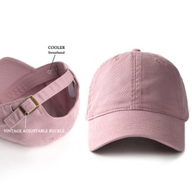 FURTALK Cotton Low Profile Baseball Cap Hat for Men Women Adjustable Dad Hat Four Seasons Classic Pink