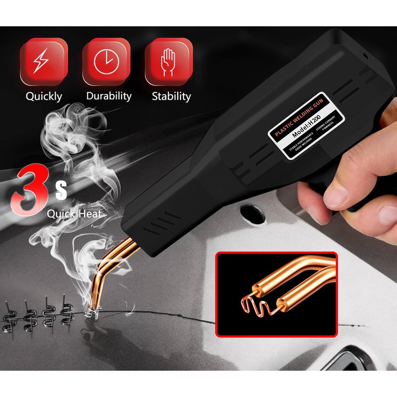200W Plastic Welder Hot Stapler, 2000PCS Staples - Bumper Repair