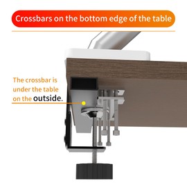 SADlELlFE Table Clip Bracket, Table Edge Clip Accessories, There is a Cross bar Under The Table, and The Table Angle is <25°. lt is Suitable for a Variety of C Table Edge Clips and Display Brackets.