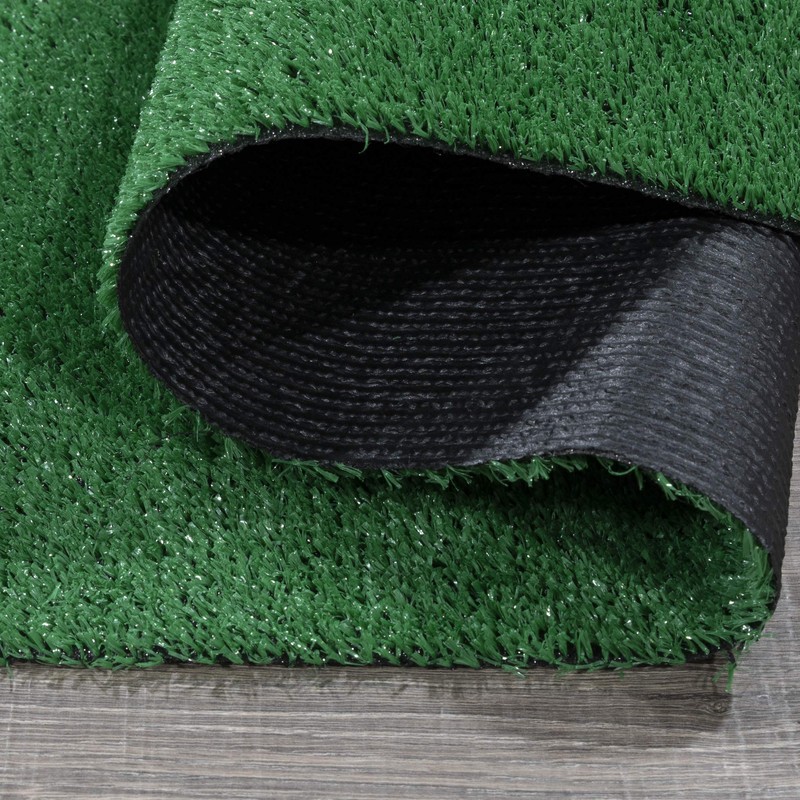 Ottomanson Garden Grass Artificial Turf Runner Rug, 20"X59", Green