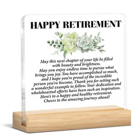 Retirement Gifts for Women, Appreciation Retired Gifts for Coworker Boss Friends Mom Grandma, Happy Retirement Acrylic Sign Home Desk Decor
