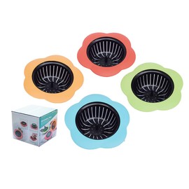Tmflove Kitchen Sink Strainer 4 Pack, Pouring strainers，Drain FilterLarge Wide Rim 4.5" Diameter (4.5" Diameter, 4 Color)